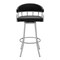 Armen Living Palmdale Swivel Modern Black Faux Leather 26" Barstool in Brushed Stainless Steel Finish 721535752201 - alternate 5